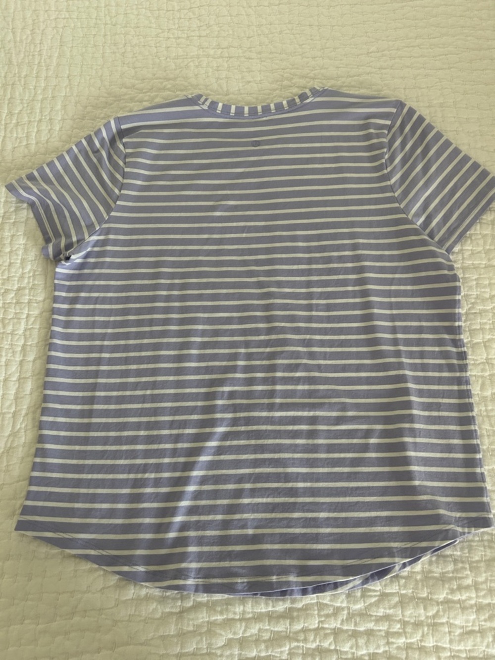 Lululemon love tee Striped Crewneck Tee - Lavender and White